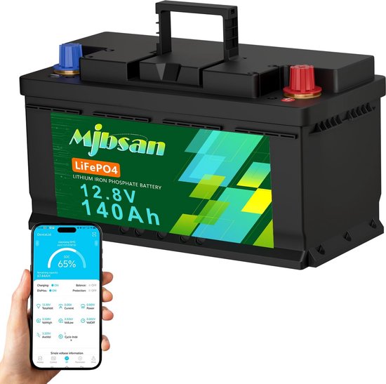 12V 140Ah 1792Wh Lithium Accu voor Camper met Bluetooth en Lage Temperatuur Bescherming