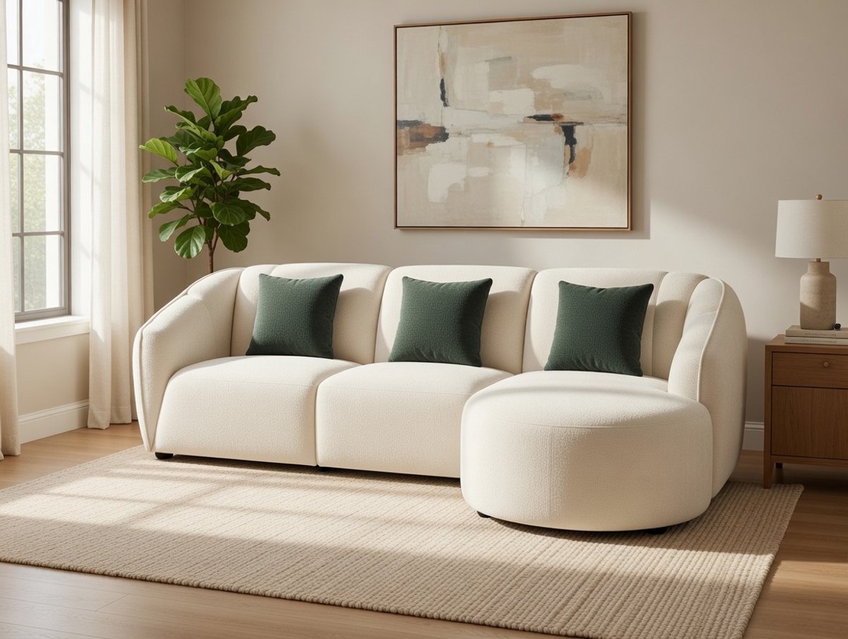 Hoekbank 5-Zits met Hoek Rechts 272 x 169 x 86 cm – Beige Stoffen Hoekbank met Chaise Longue en Extra Kussens – Moderne Design Zitbank voor Woonkamer – NETOMIA Comfort Sofa – Bellavero