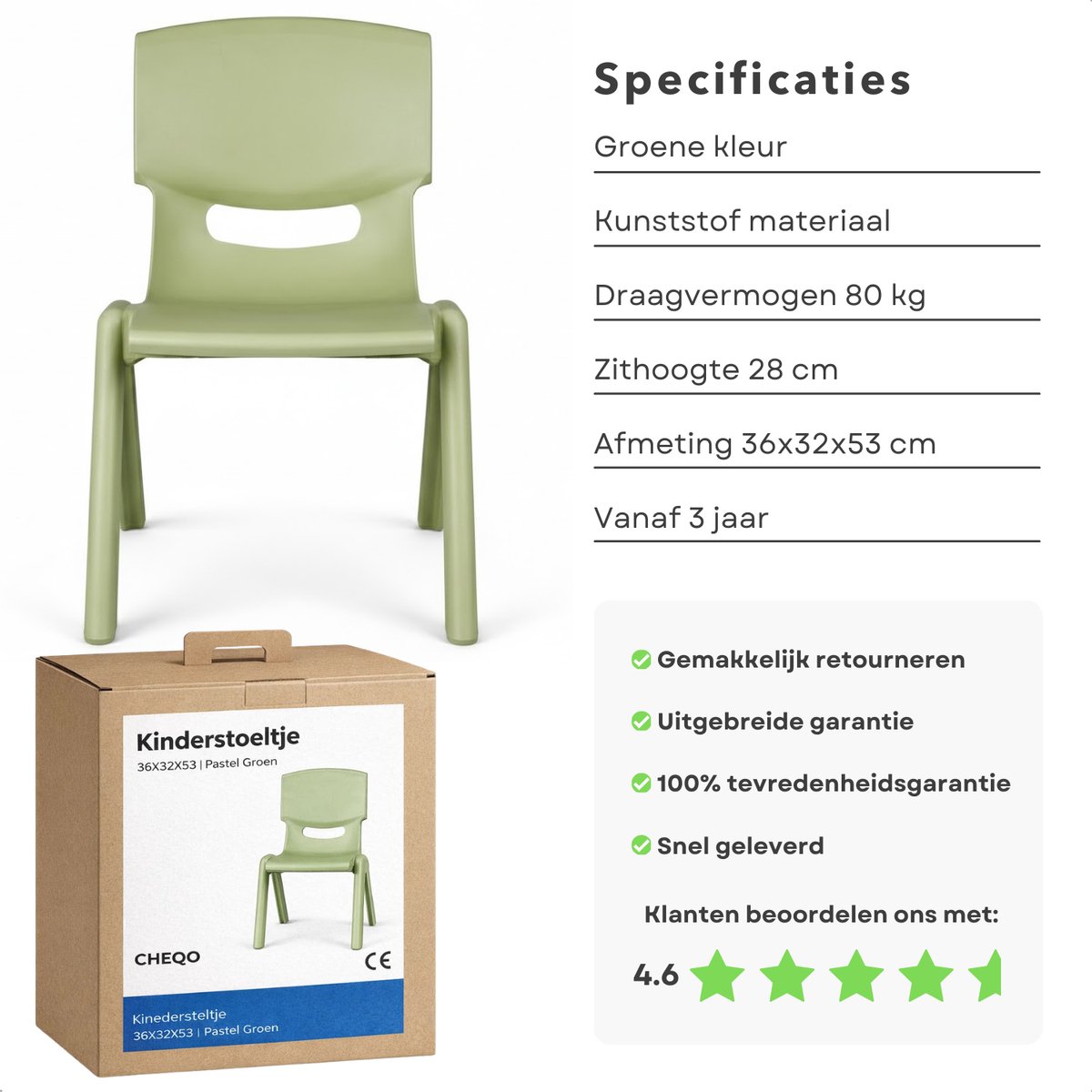 Cheqo Kinderstoeltje - Kinderstoel - Kinderstoel Groen thumbnail 6
