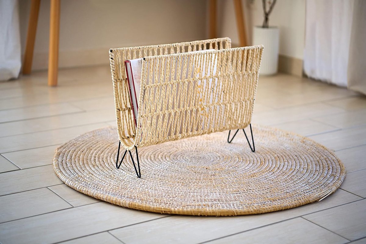 Boho Krantenhouder - Stijlvolle Opbergmand voor Tijdschriften en Boeken — cadeau in Wonen & Interieur - foto 2