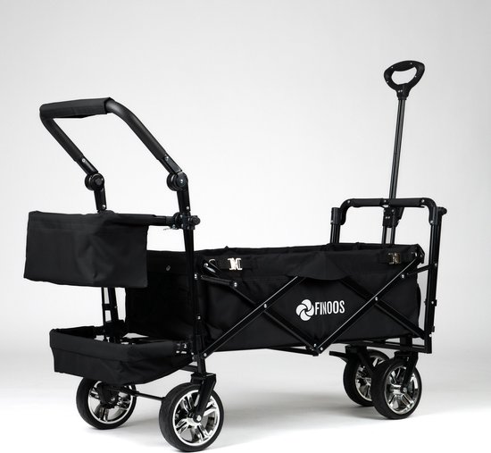 FINOOS Bolderkar / Bolderwagen opvouwbaar 5016 met dakje, opbergtas en vele extra's Zwart van FINOOS — afbeelding 4