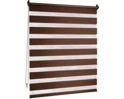 Dubbel Rolgordijn zonder Boren - Klemmfix Duo-rolgordijn 60 x 150 cm Donkerbruin