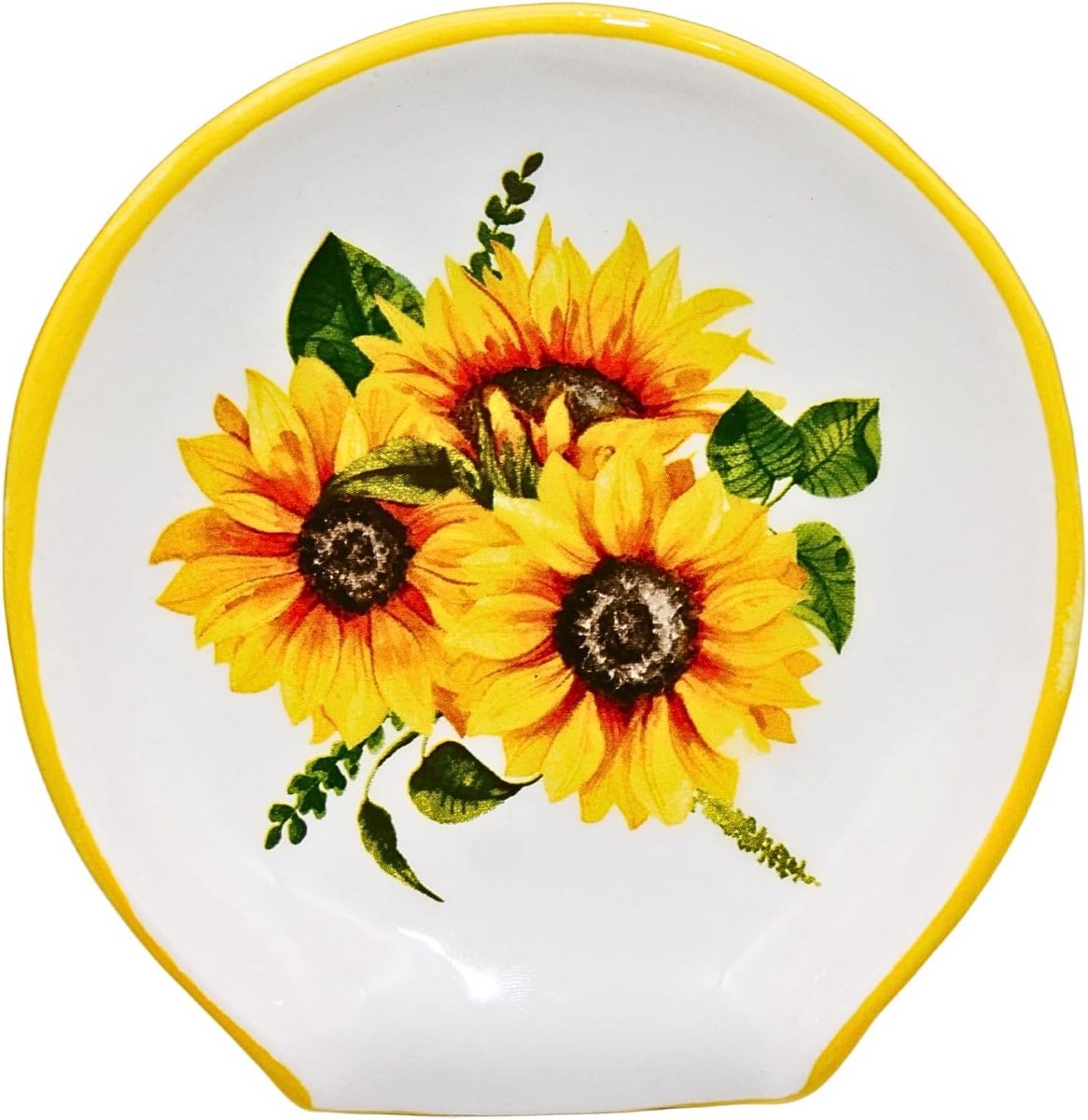 Zonnebloem Keuken Decoratie - Keramische Lepelhouder voor Kookplaat | Handgeschilderd en K