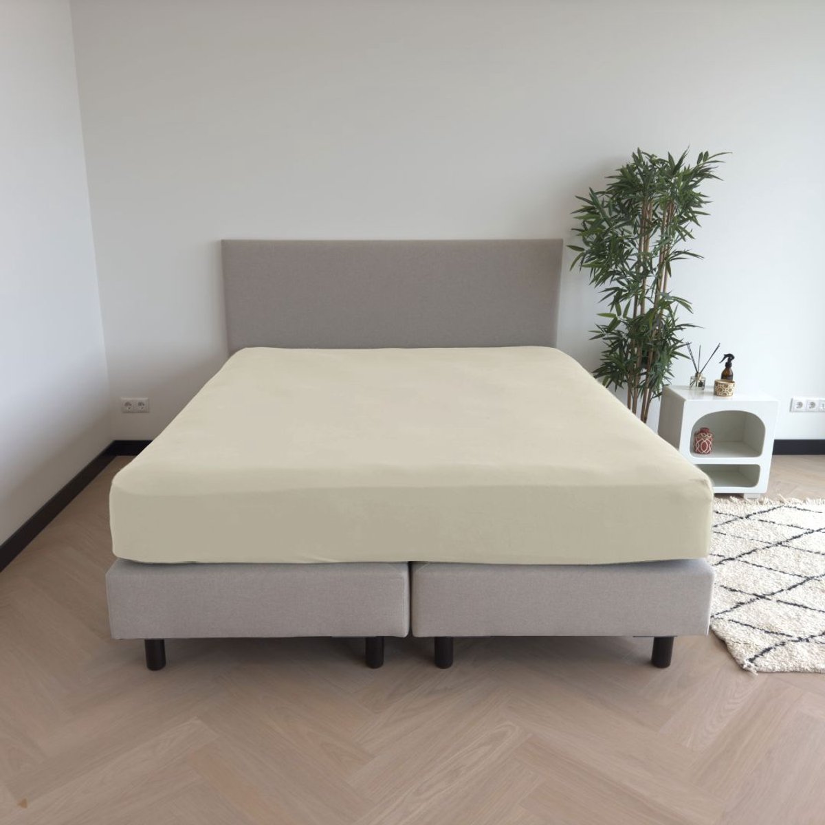 Kayori Simba Hoeslaken Bamboe - 180-200x200-220cm - Matrasdikte 35 cm - Ademend & Hypoallergeen - Zand