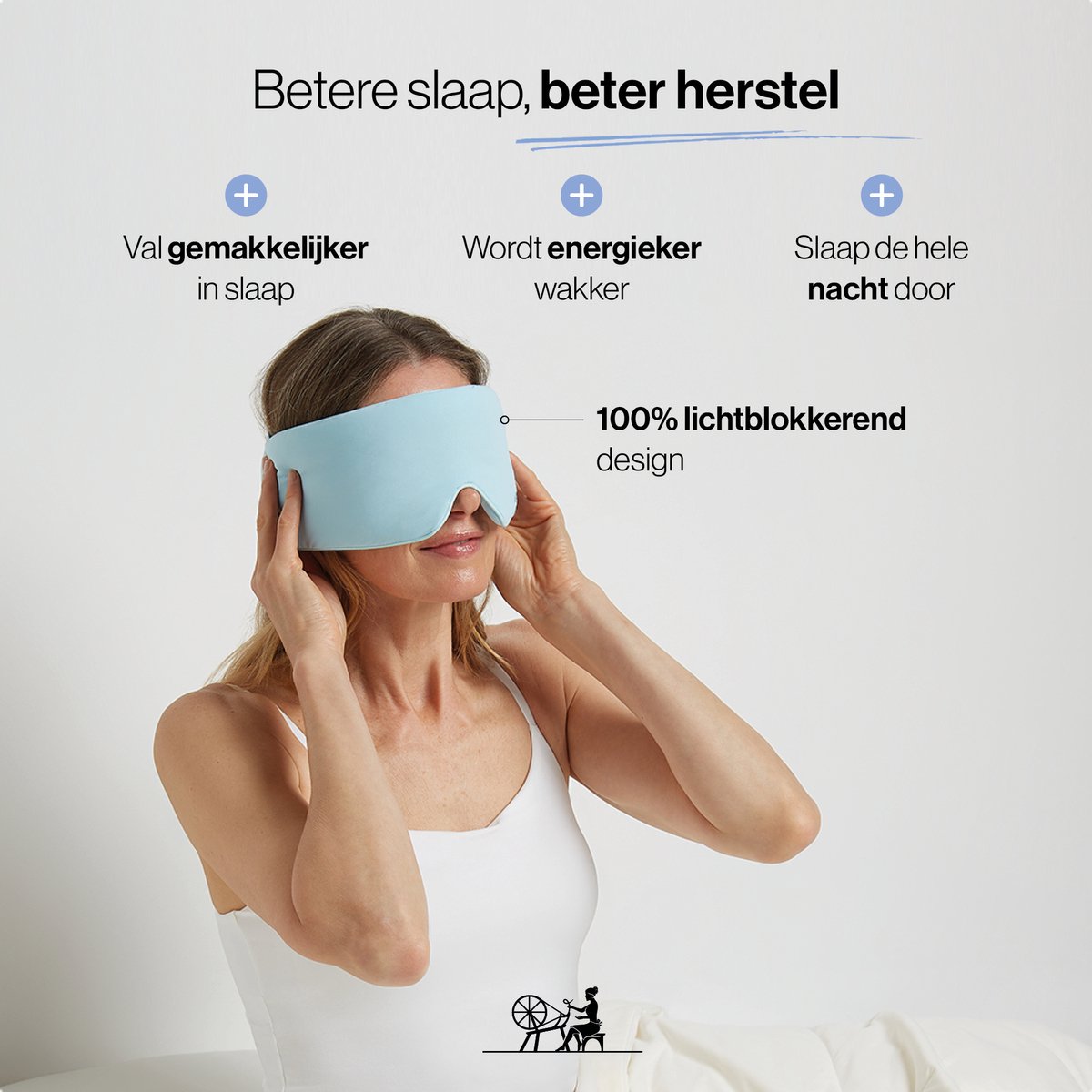 Dore & Rose - Cooling Slaapmasker - Verkoelend Oogmasker - Zijden Slaapmasker Met Verkoelende Functie - Deep Sleep Mask - Eye Mask - Verduisterend - Wallen - Lichtblauw — afbeelding 9