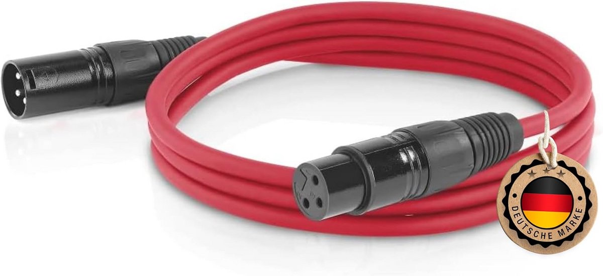 XLR Microfoonkabel 5 meter Rood - Professionele Audio Aansluitkabel