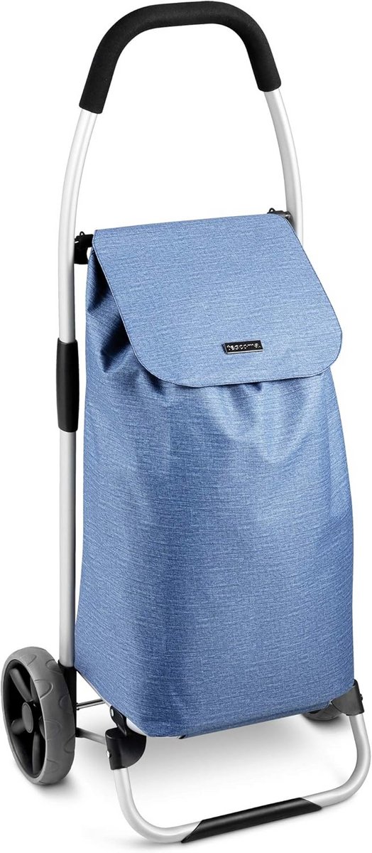 Inklapbare Boodschappentrolley met Metalen Frame en Wielen - Blauw