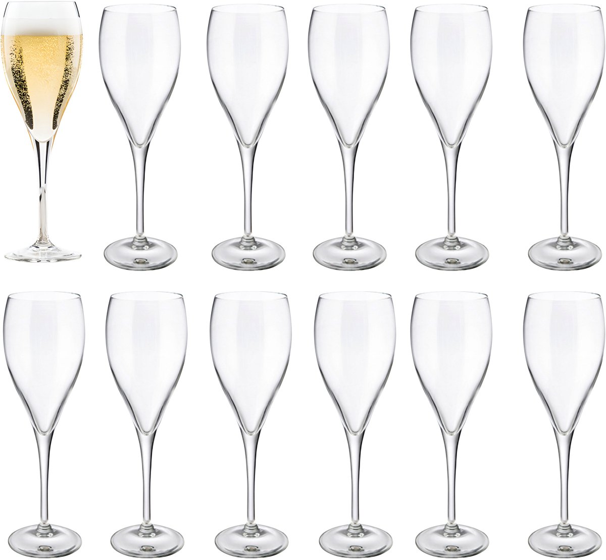 Vicrila Champagneglas - 12x - Elytium - gehard glas - 17 cl - flutes - prosecco / cava