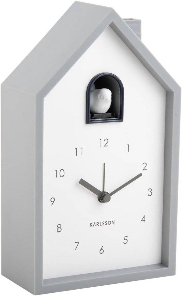 Moderne Wekker Cuckoo Muizen Design Grijs - Stijlvol en Snel Aflezen