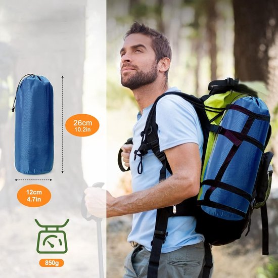 Opblaasbare Kampeermatras, Ultralichte Enkele Luchtmatras, Lichtgewicht Wandelen Matras Campinguitrusting voor Outdoor Avonturen van Merkloos — afbeelding 2