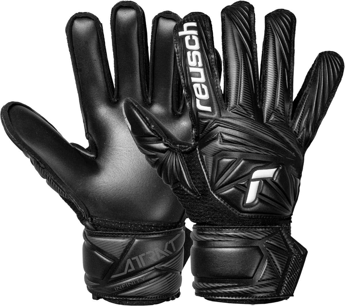 Reusch Attrakt Infinity Junior Black Keepershandschoenen Kinderen - Maat 8