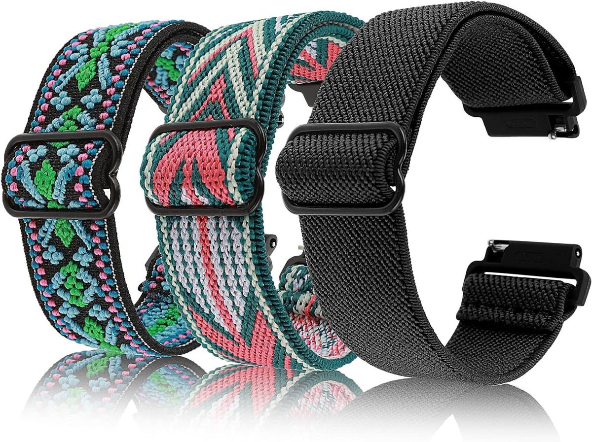Nylon horlogeband in sportieve stijl - verstelbaar en gevlochten - uniseks - compatibel met smartwatch