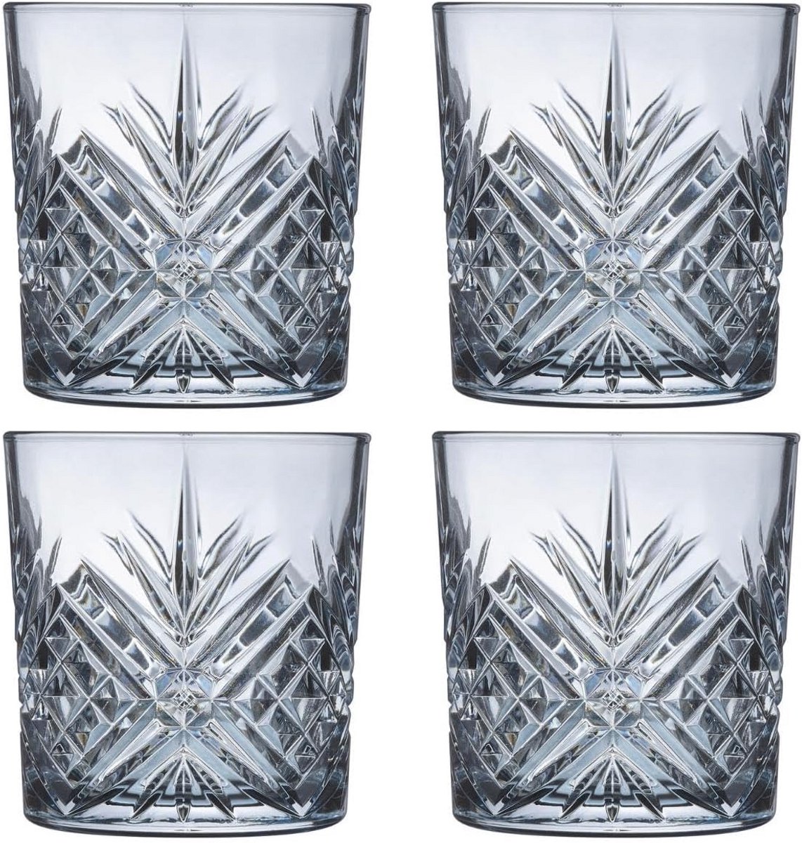 Salzburg Mazzarine Set 4 Hoge Glazen 30 cl Blauw