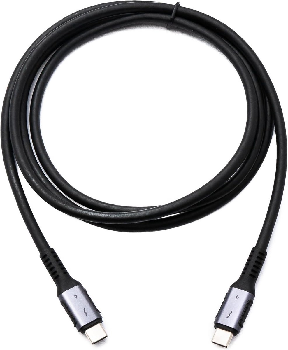 USB4 Thunderbolt-kabel 150 cm – 40 Gbit/s – 5 A – 100 W – Type C-stekker naar Type C-stekker – Zwarte adapter