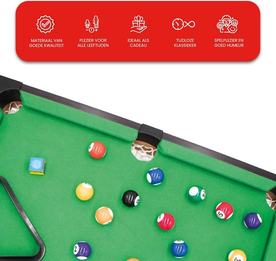 Compacte Mini Tafelbiljart voor Kinderen en Volwassenen, Draagbare Pooltafel voor Thuis en Kantoor van Merkloos — afbeelding 5