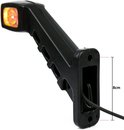 Zwarte contourverlichting met amber LED, 8cm hoogte, met een zwart kabel.