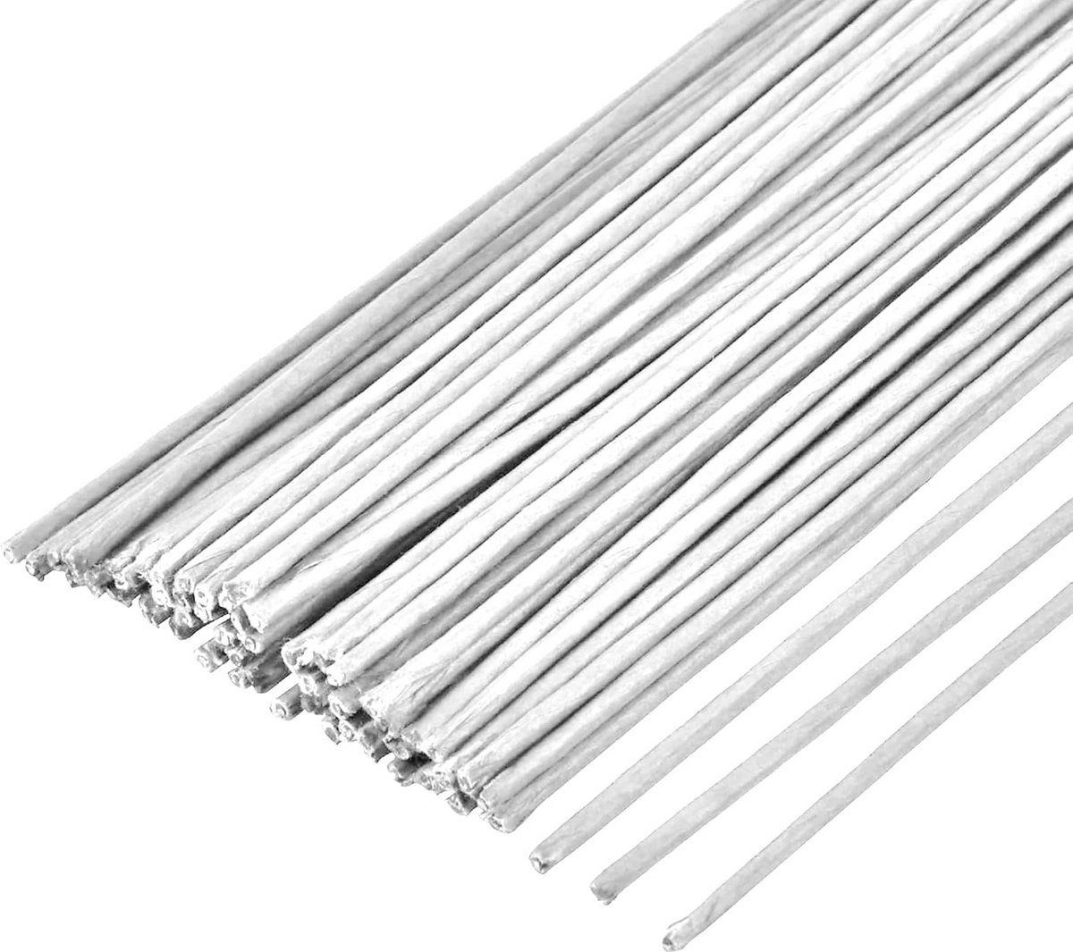 Floristiek Draad 30 Stuks | Steekdraad voor Bloemenhandwerk | 18 Gauge | Witte Bloemstam Draad voor Kunstbloemen