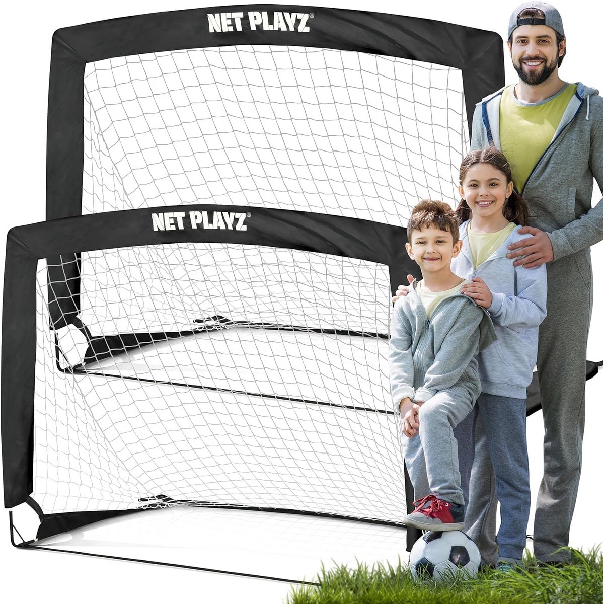 Set van 2 Pop-up Voetbaldoelen voor Kinderen - Draagbare Trainingssets voor Achtertuin