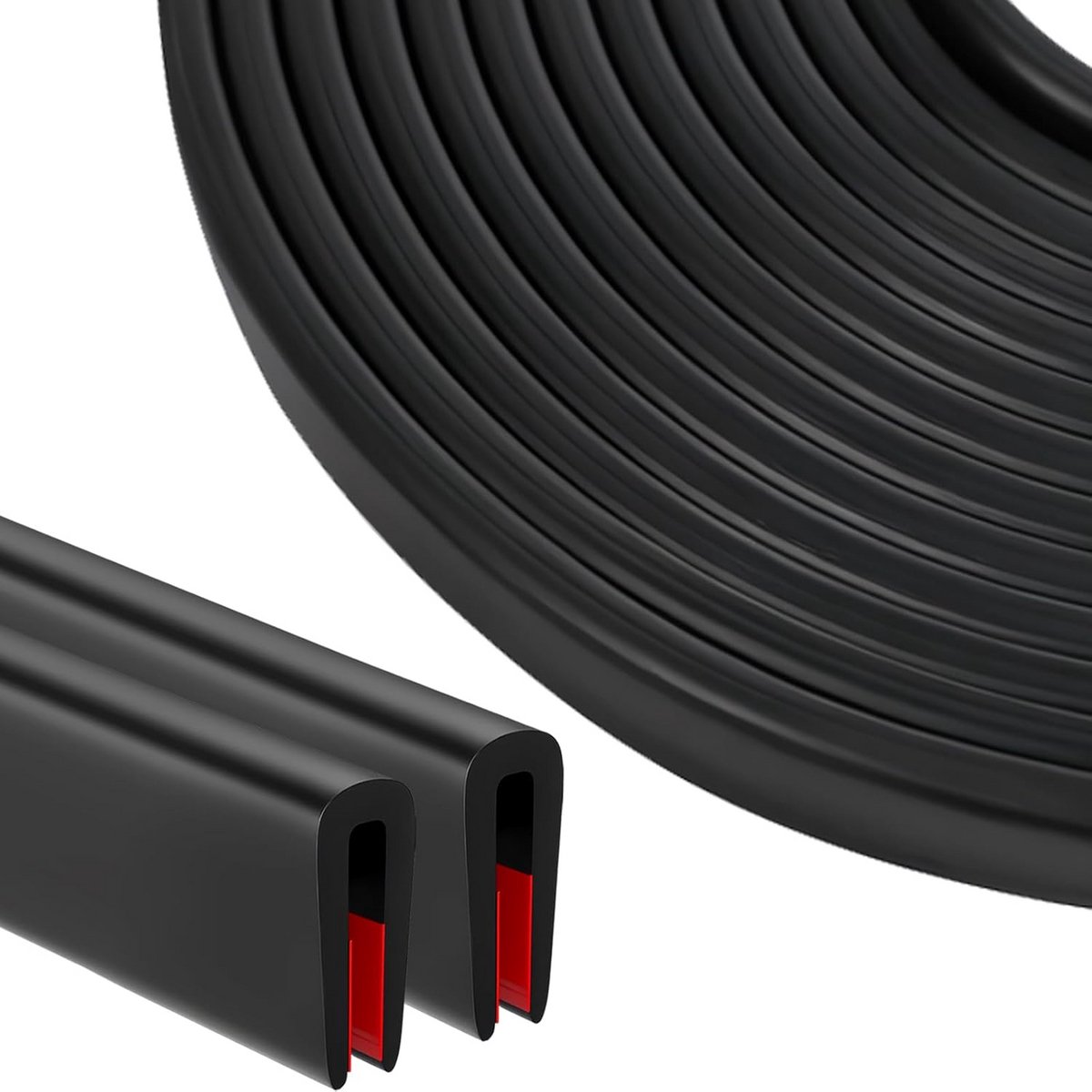 10m U-Profiel Rubber Randafwerking voor Plaatstaal en Deuren 1,5-3mm Dikte