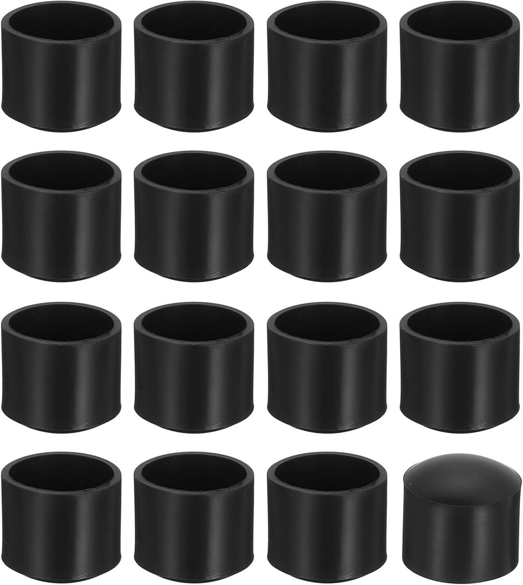 Stoelpootdoppen - Voetjes meubels - Vloeren beschermen - Antislip en geluidsdempend - 16 mm - Zwart