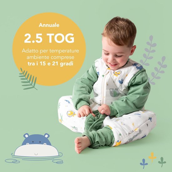 Slaapzak Met Voetjes en Lange Mouwen 2,5 TOG - Ideaal voor Herfst en Winter — afbeelding 2