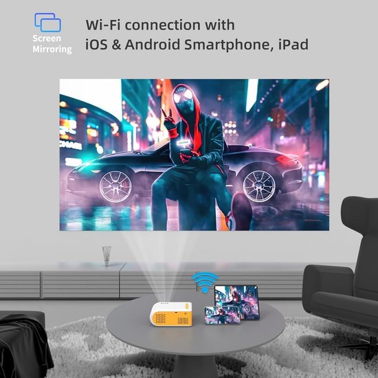 Mini Prijector Draagbare Mini Projector voor Buiten en Binnen - HD Beeldkwaliteit | bol