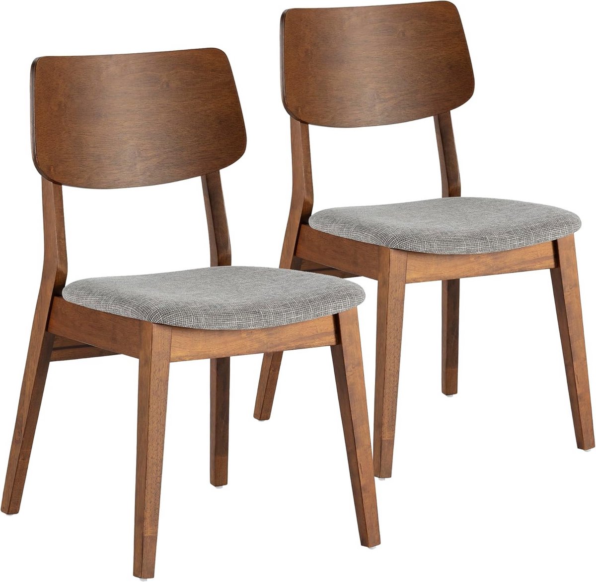 Set van 2 Eetkamerstoelen Walnoot Massief Hout