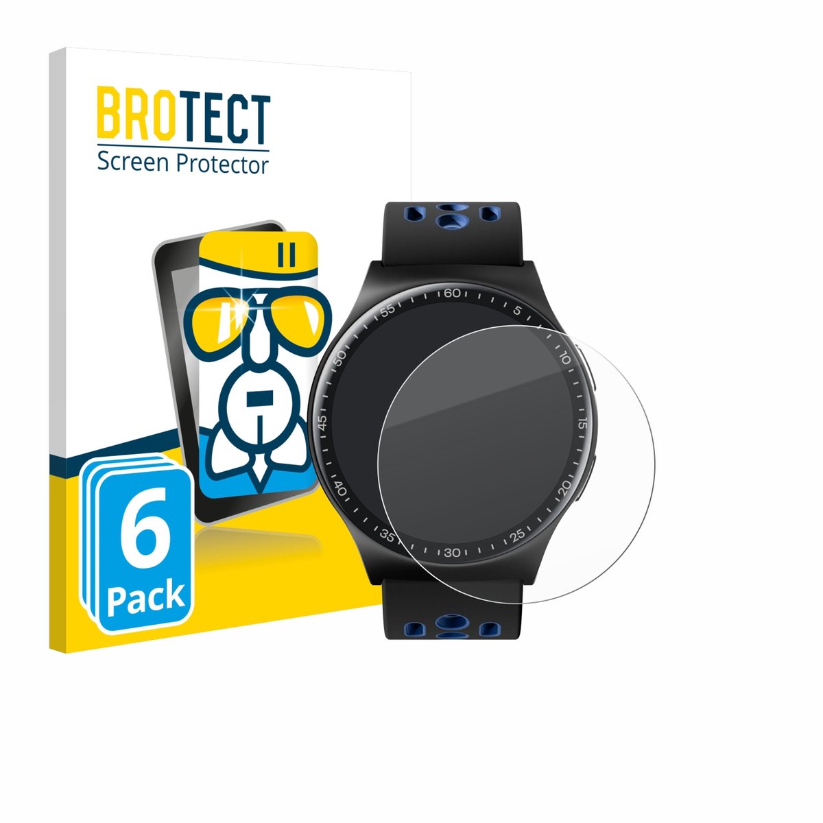 Screenprotector 6 Stuks voor Reebok Pulse Smartwatch Beschermglas transparant