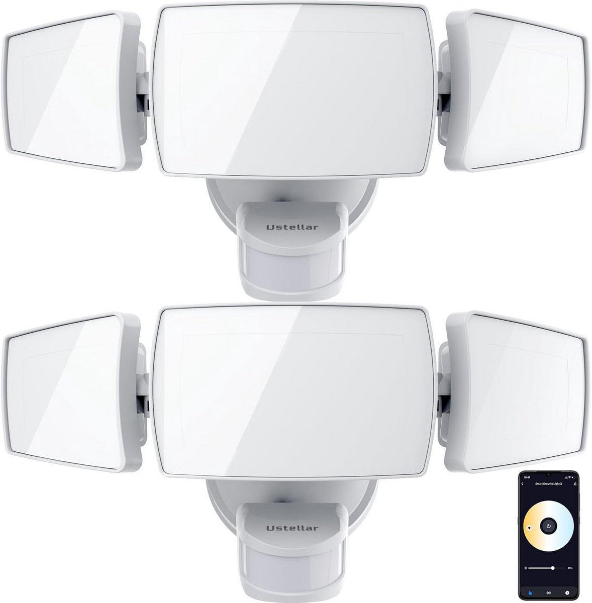 Slimme led-buitenlamp met bewegingssensor, 50W, wifi, warm en koud wit licht