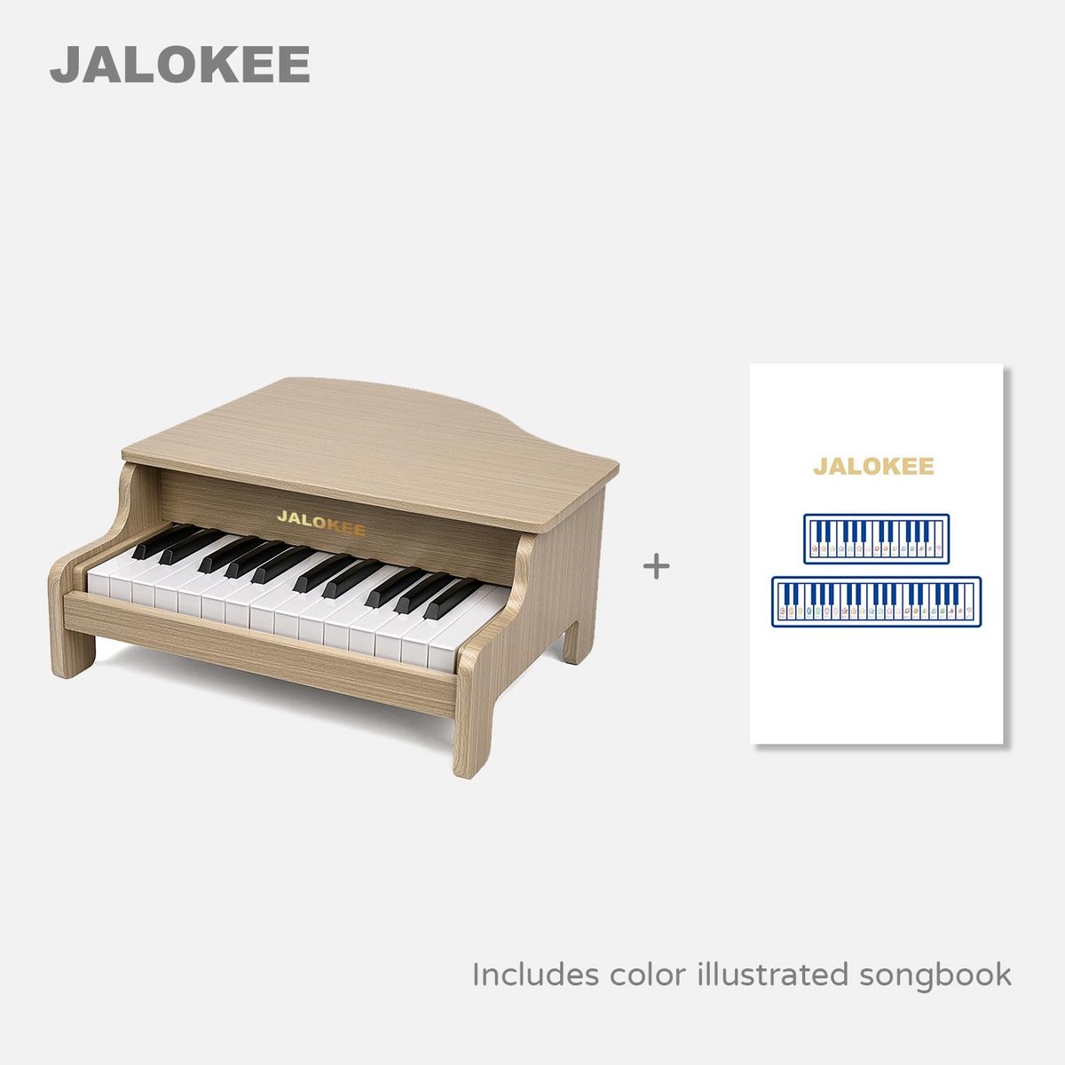 Kinderpiano met 25 toetsen en vleugels - Houten educatief muziekinstrument speelgoed met volume