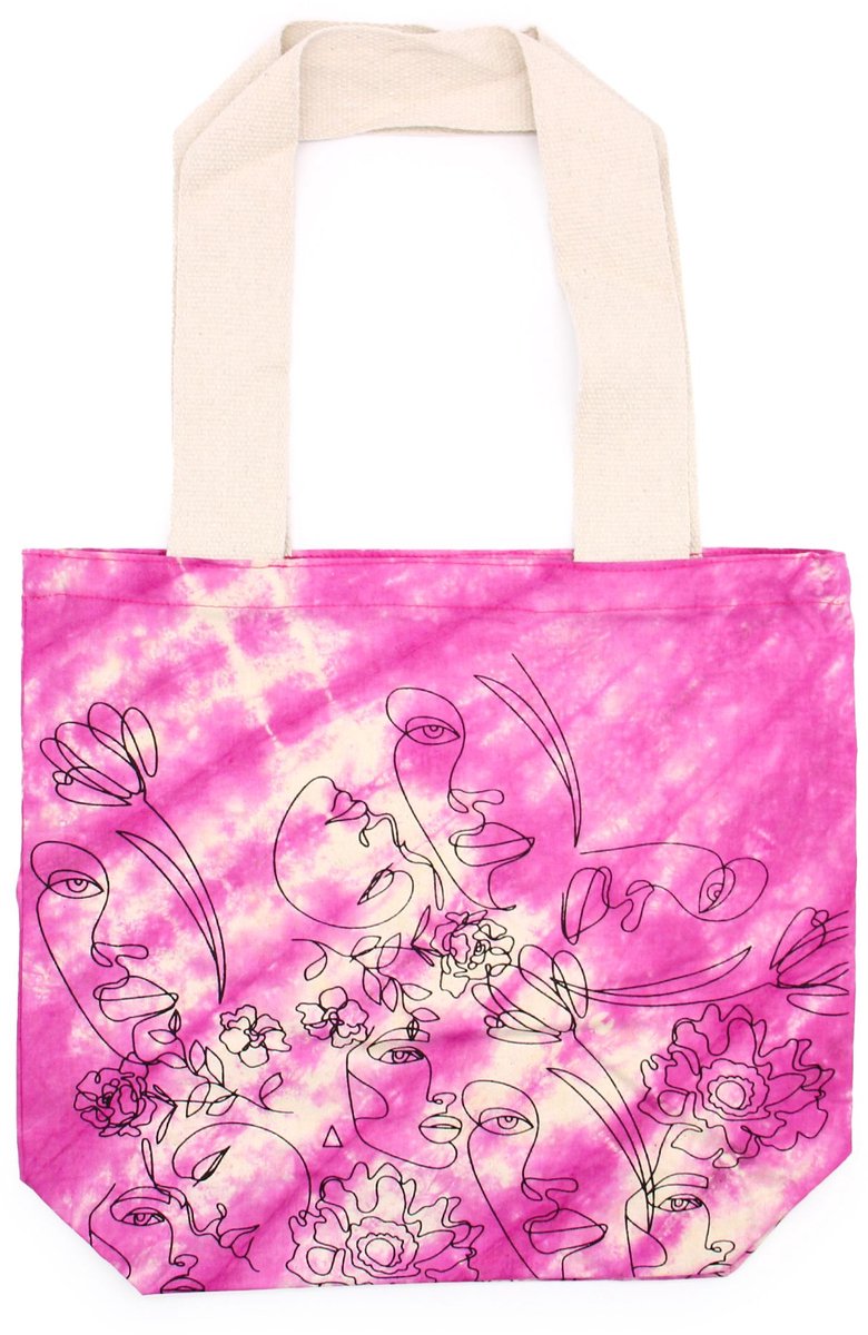 Ancient Wisdom - Tas - Katoenen tas multicolor 38x42x12 cm - Tie-dye - Schoudertas - Eco-vriendelijk - Modeaccessoire - Tas met handvat