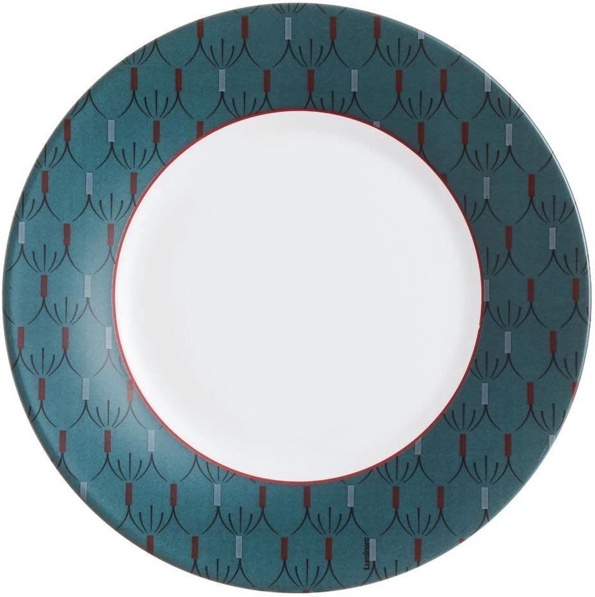Set van 6 dessertborden 22 cm blauw patroon