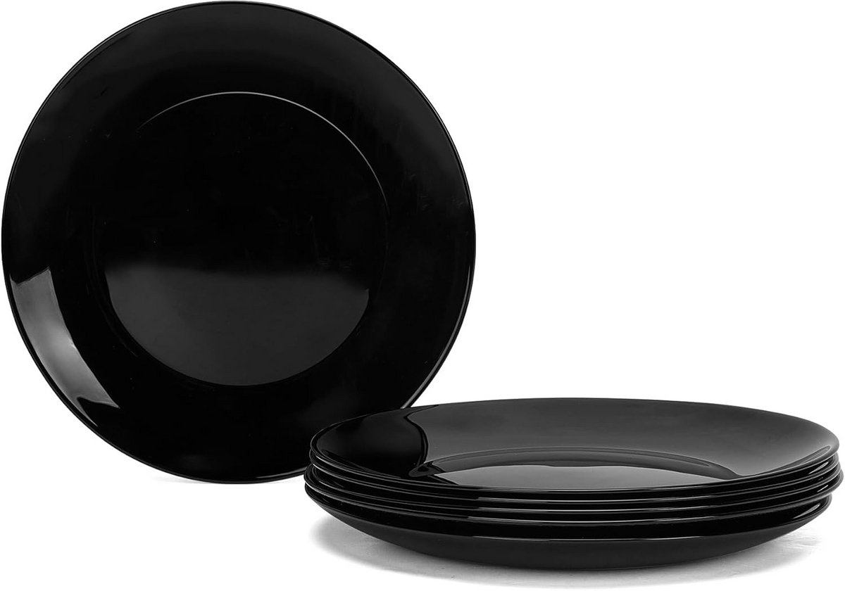 Set van 6 Ronde Salatbordjes 19cm Lichtgewicht Opalglas Vaatwasser Magnetronbestendig