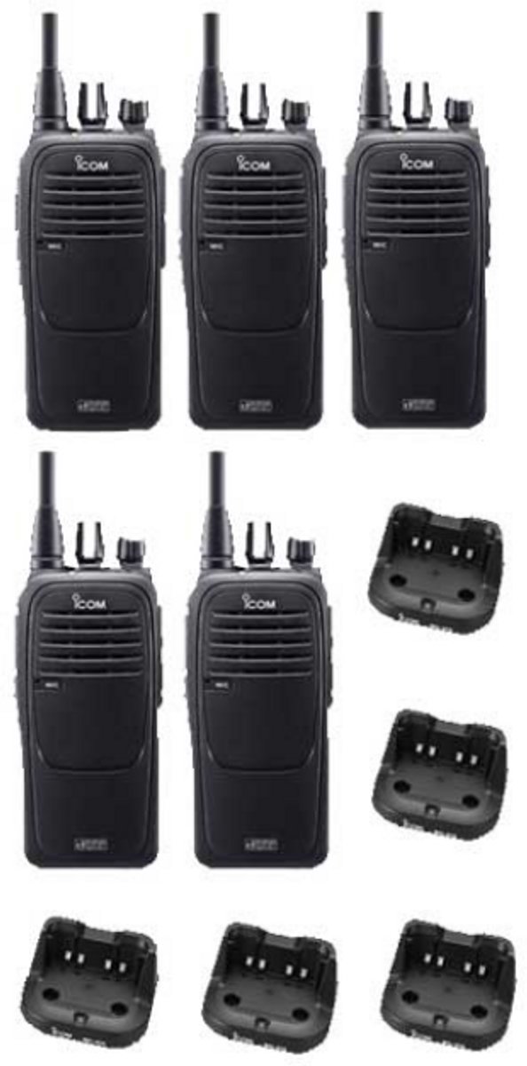 Set van 5 Icom IC-F29DR3 Digitaal DPMR en PMR446 IP67 portofoons