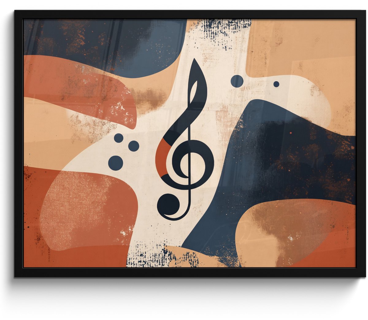 FrameYourWall Poster in lijst - Fotolijst 70x50 cm - Posters - Sleutel - G - Abstract - Beige - Posterlijst zwart - Decoratie - Wanddecoratie woonkamer - Muurdecoratie slaapkamer Sleutel - Abstract