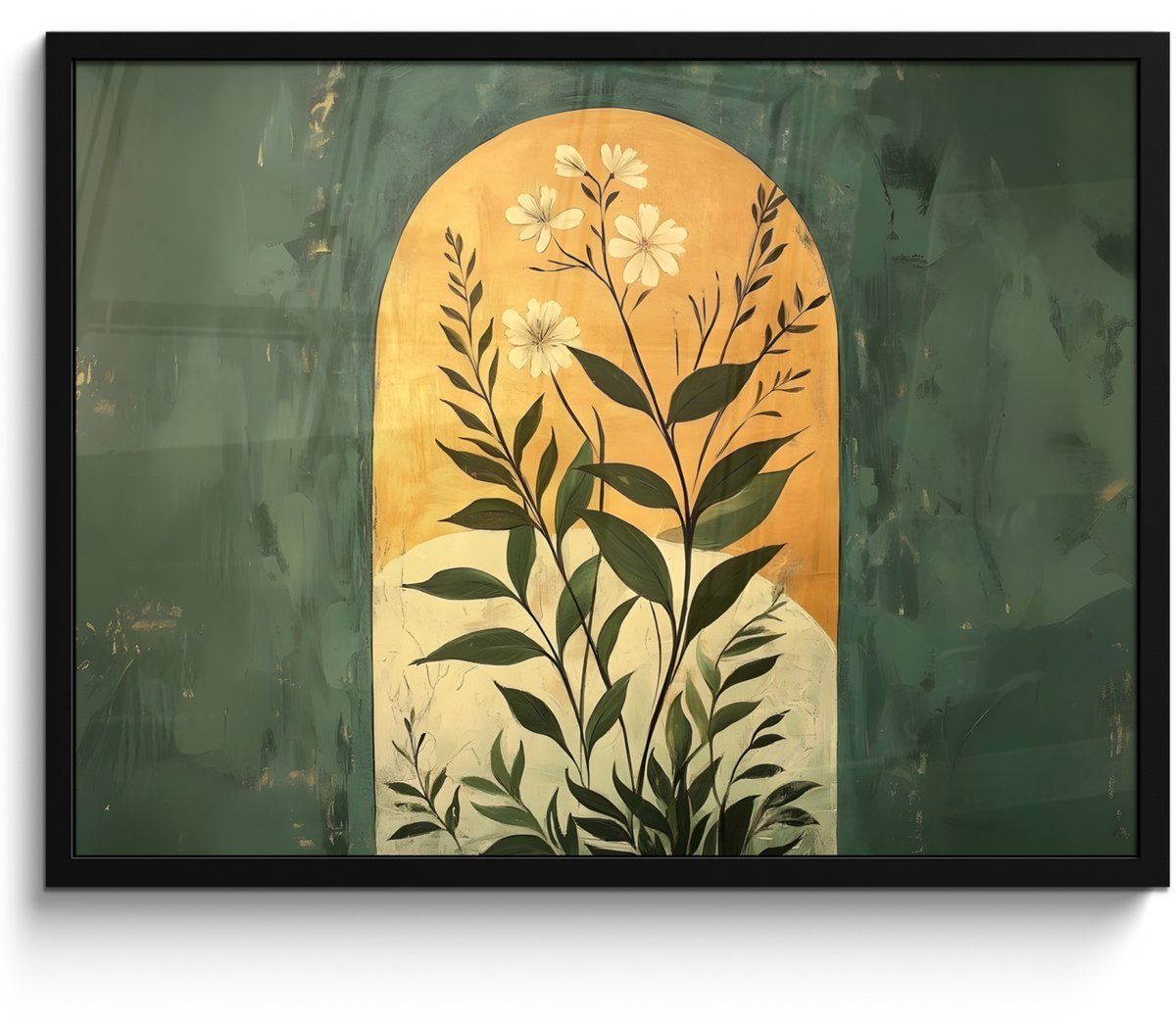 FrameYourWall Poster in lijst - Fotolijst 70x50 cm - Posters - Plant - Bloemen - Wit - Posterlijst zwart - Decoratie - Wanddecoratie woonkamer - Muurdecoratie slaapkamer Planten - Bloem
