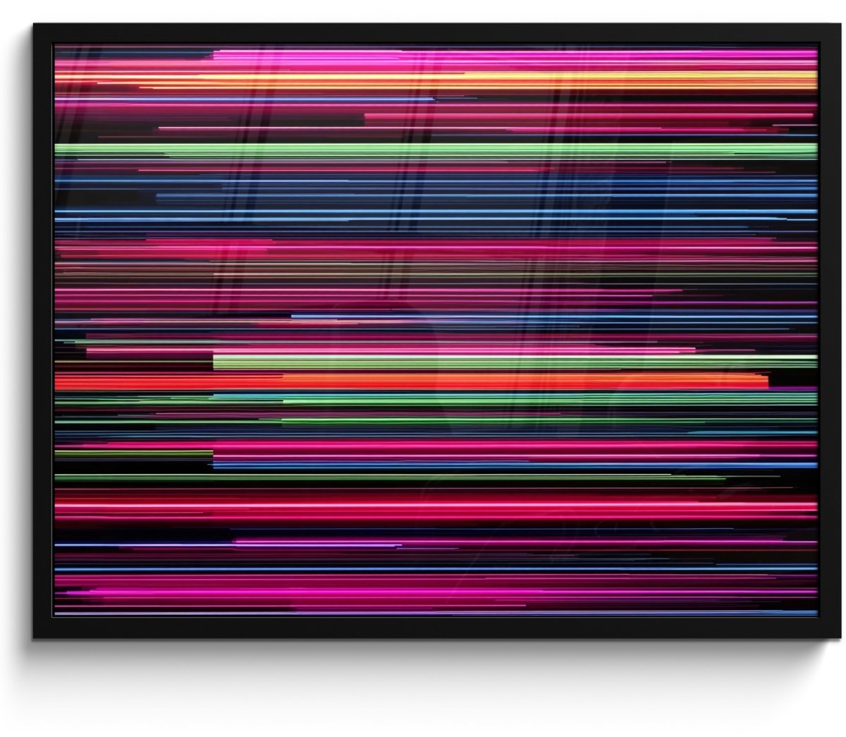 FrameYourWall Poster in lijst - Fotolijst 70x50 cm - Posters - Gaming - Abstract - Lijnen - Horizontaal - Kleurrijk - Posterlijst zwart - Decoratie - Wanddecoratie woonkamer - Muurdecoratie slaapkamer Lijnen - Kleurrijk
