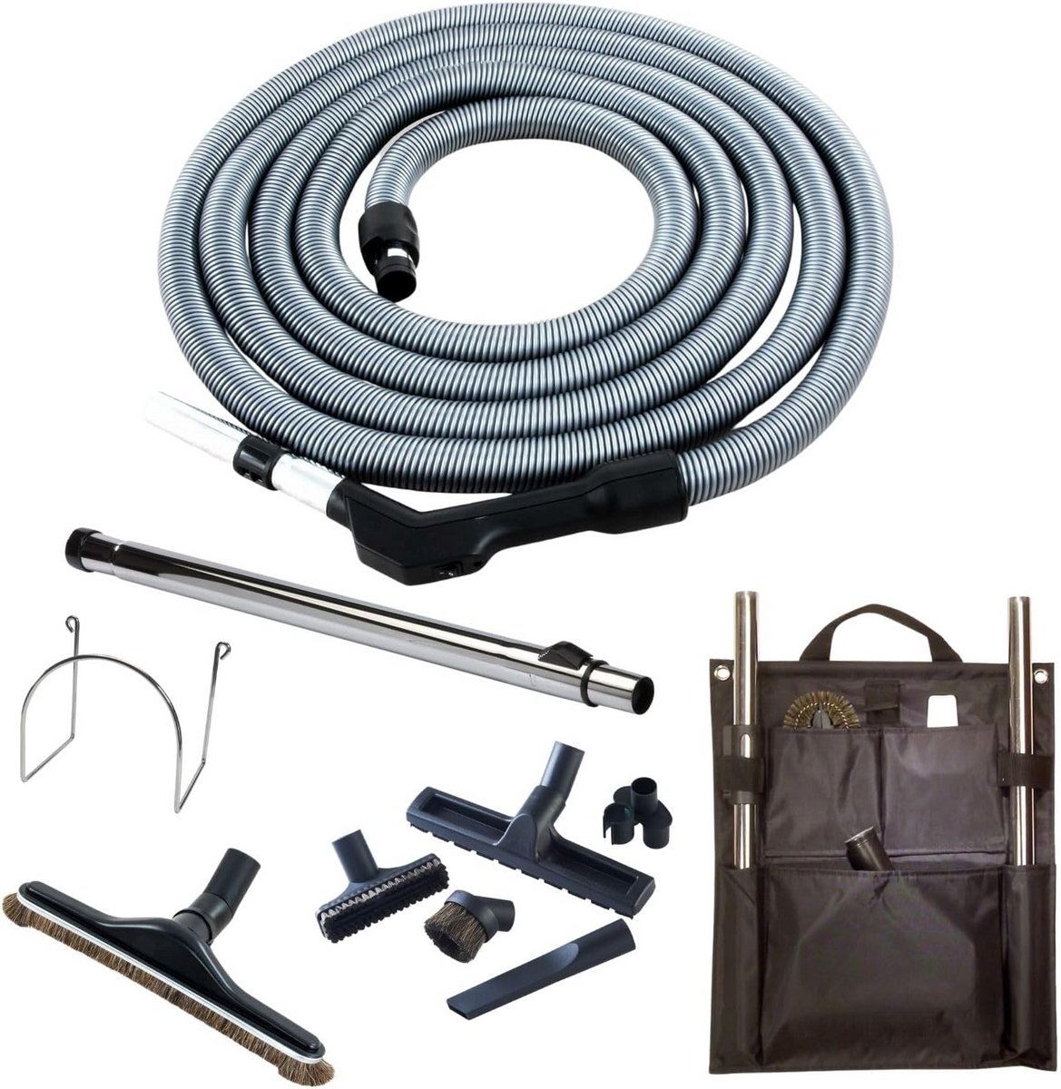 Complete Aanzet-Uit Centrale Stofzuigerslang Set met Accessoires (9,1m)