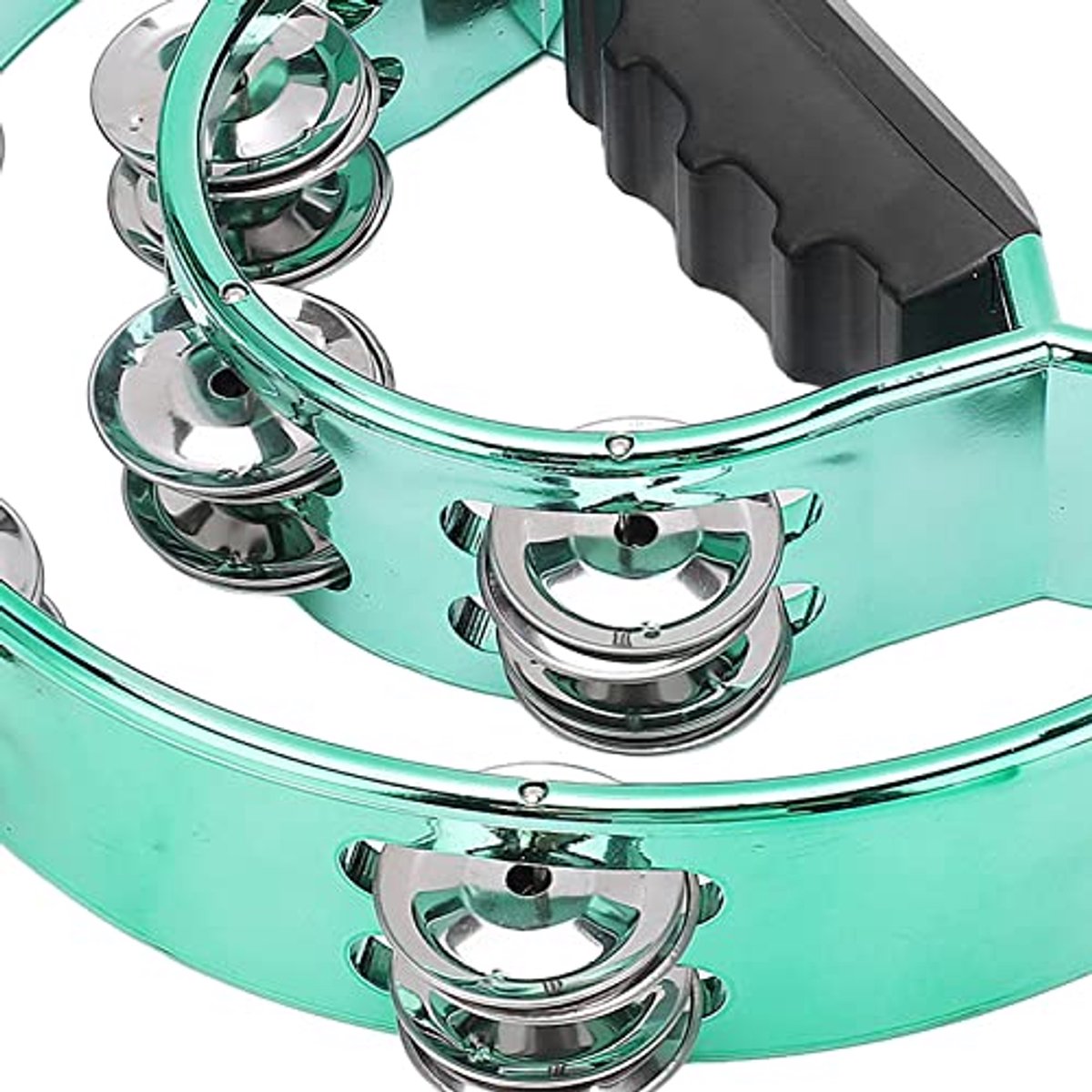 Metalen Tamboerijn - Dubbele Rij Galvaniserende Bellen - Ergonomische Handgreep