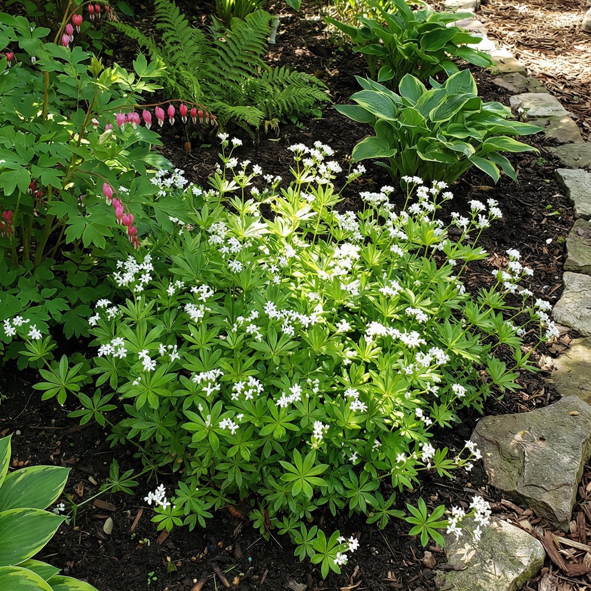 Bloomique - Set van 3 - Galium Odoratum - Lievevrouwebedstro - Rijkbloeiend - Winterhard - Vaste plant - 10-20 cm hoog - Pot 9 cm