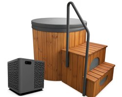 Horizon Ice Bath – Koudwaterbad - Cold Plunge - Met Poolex Smart Chiller – 400 Liter Ijsbad – Thermowood Buitenafwerking – Fiberglass Binnenkuip – Premium Ijsbad Voor Koude Training – Met Wifi Bediening En Filter - Voor Thuis / Commercieel gebruik