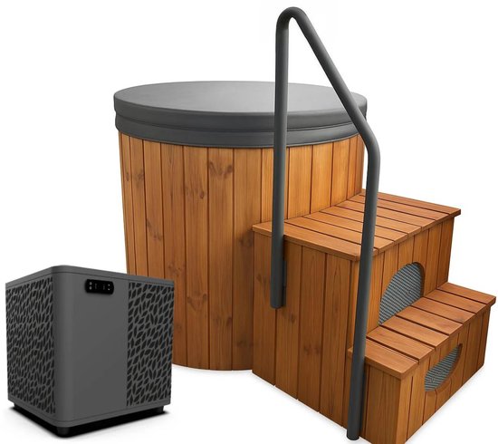 Horizon Ice Bath – Koudwaterbad - Cold Plunge - Met Poolex Smart Chiller – 400 Liter Ijsbad – Thermowood Buitenafwerking – Fiberglass Binnenkuip – Premium Ijsbad Voor Koude Training – Met Wifi Bediening En Filter - Voor Thuis / Commercieel gebruik