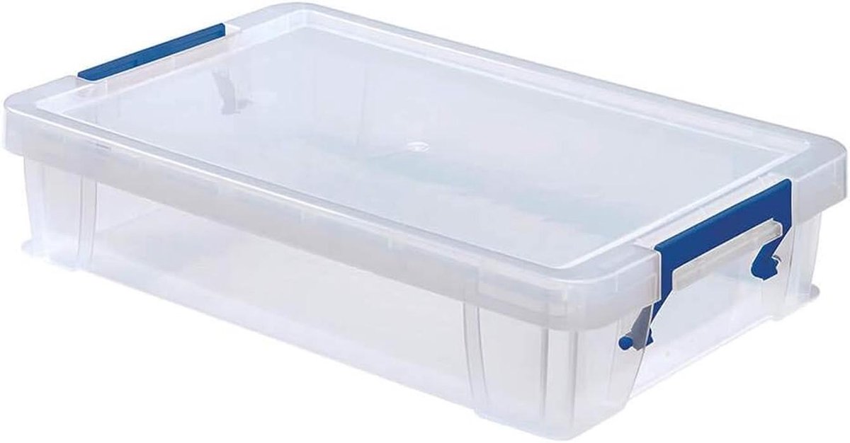 Opbergdozen met deksel 5,5L - transparant - stapelbaar - 395 x 253 x 90 mm