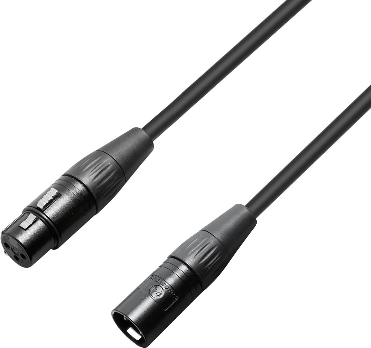 Microfoonkabel XLR vrouw op XLR man, 2,5 m, Krystal serie, OCC kabel, spiraalafscherming, zachte PVC mantel, geschikt voor studio en live geluid