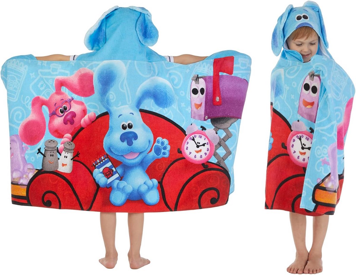 Hooded towel wrap Blue's Clues, 61 x 127 cm, zacht katoen Terry