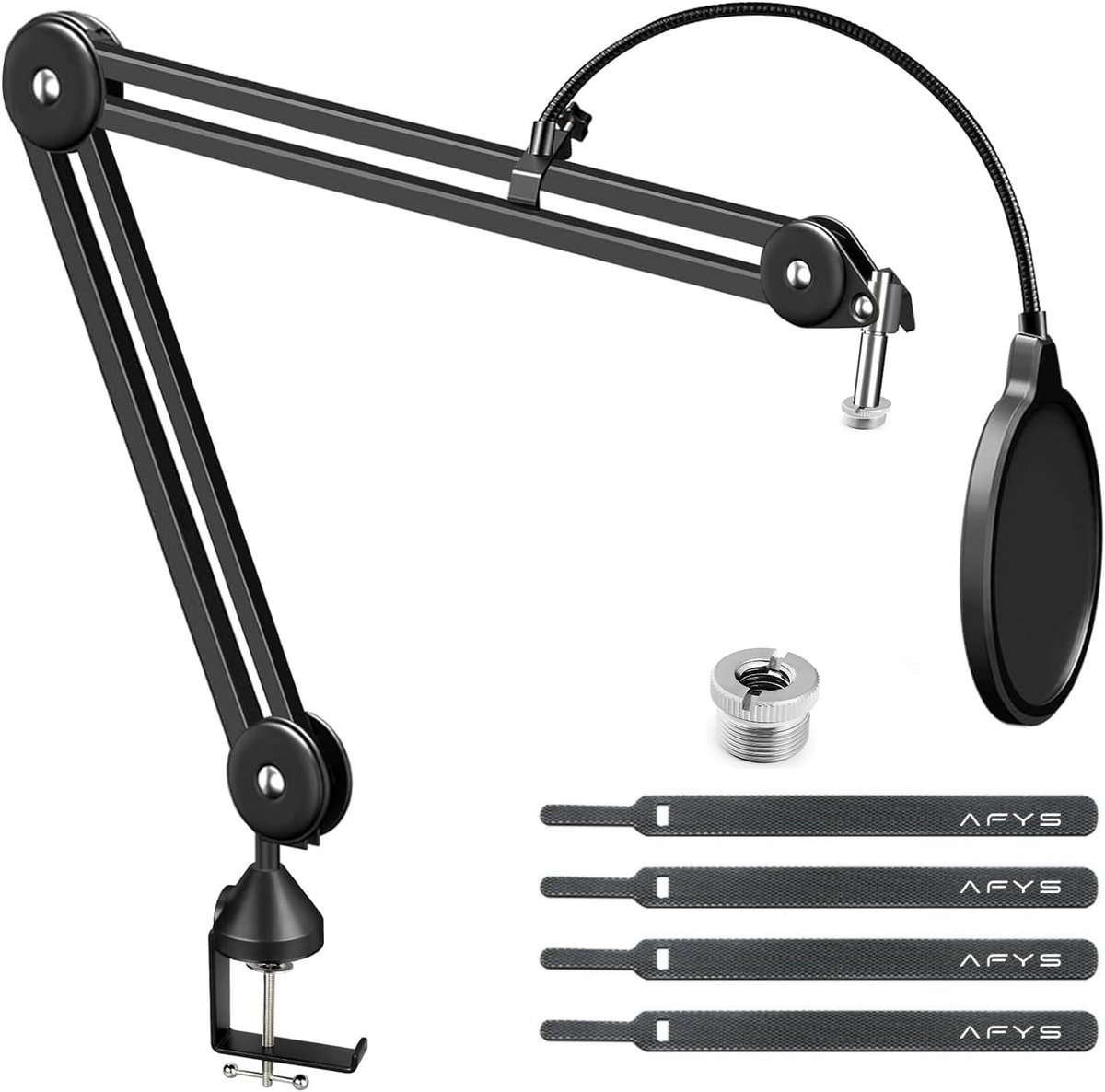 Microfoonschaararmstand met Popfilter en Accessoires - Middelgroot voor Studio en Streaming