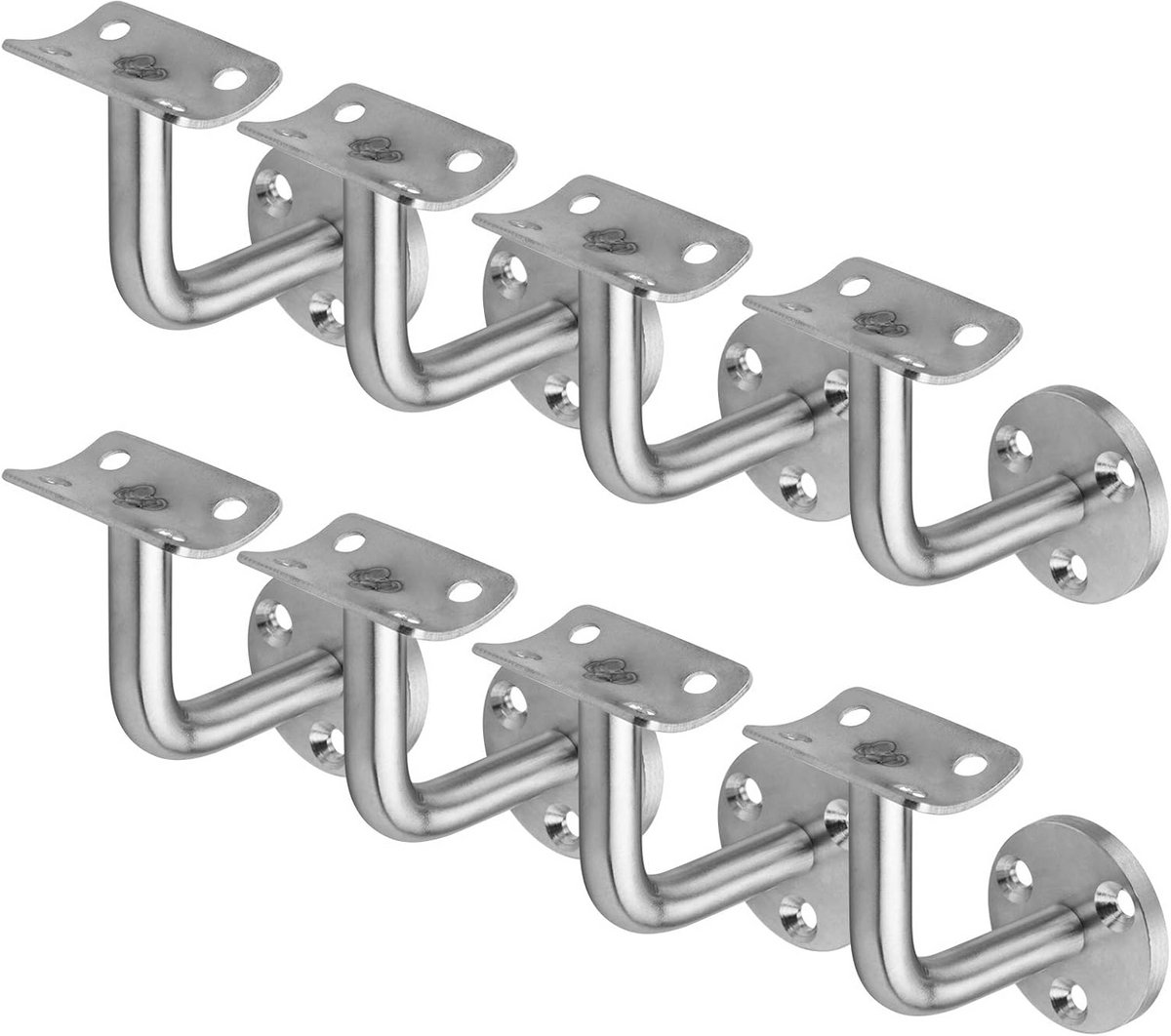 8x Sterke Trap Leuning Beugels RVS Geborsteld voor Hout/Metaal Leuning Binnen & Buiten