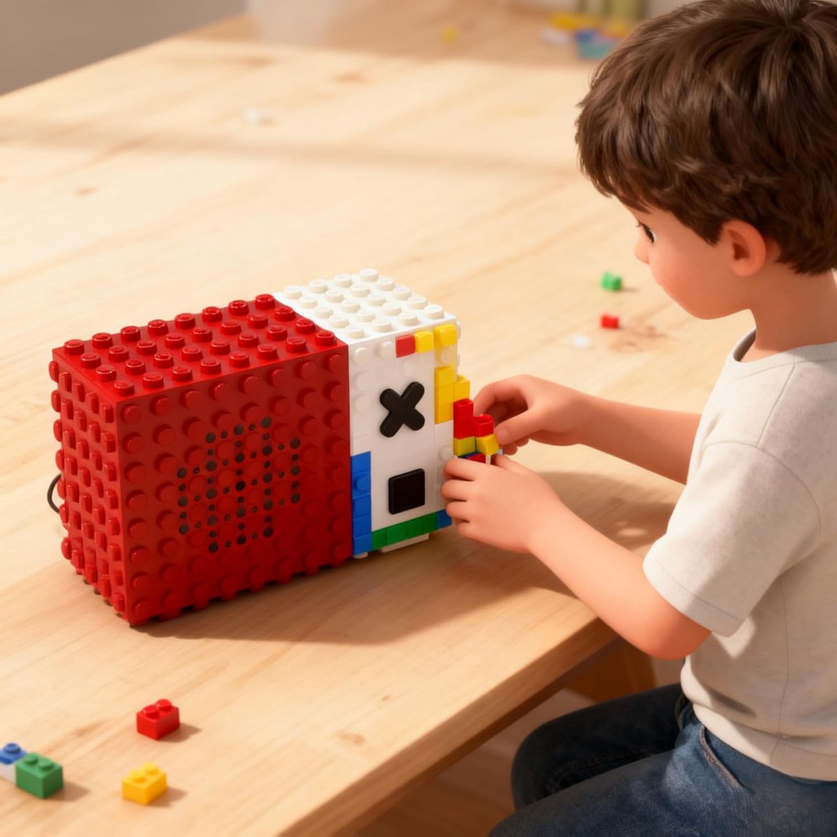 Draagbare Bluetooth Speaker met Bouwstenen Ontwerp - Draadloze Stereo Luidspreker voor Kinderen en Volwassenen