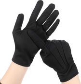 Zwarte handschoenen 3 paar - dun polyester voor heren en dames, formeel gebruik