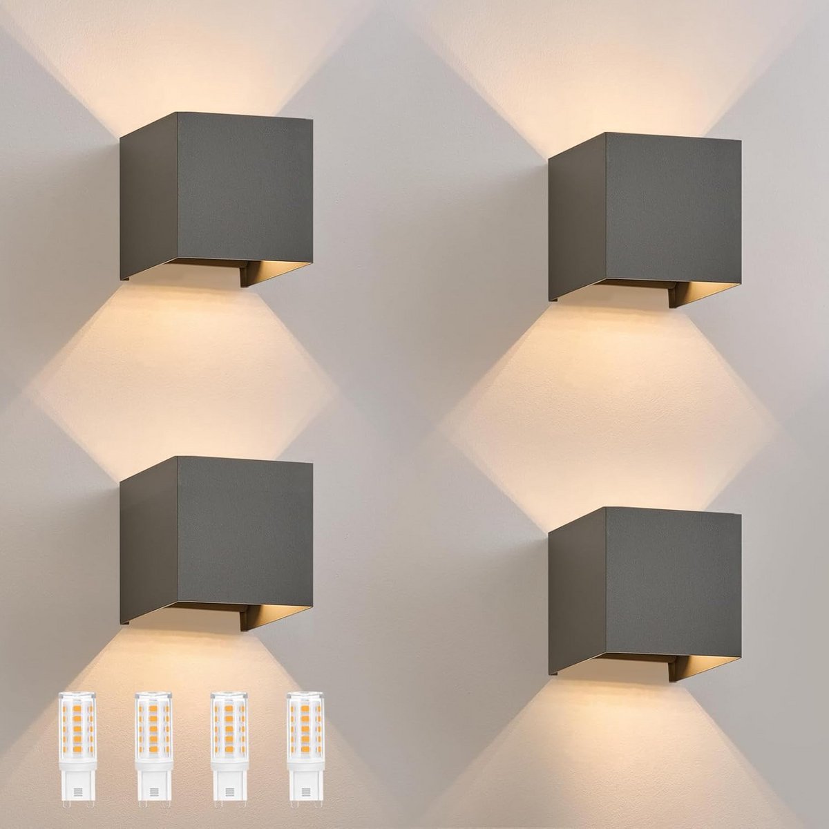 Moderne LED Wandlamp IP65 voor Binnen en Buiten - Op en Neer Lichteffect - Warm Wit 3000K